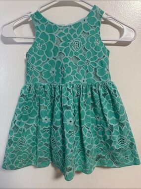 Cat & Jack Teal Floral Lace Dress for Kids